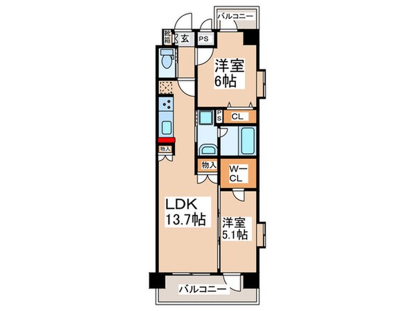 スプランディッド難波ＷＥＳＴⅡの物件間取画像